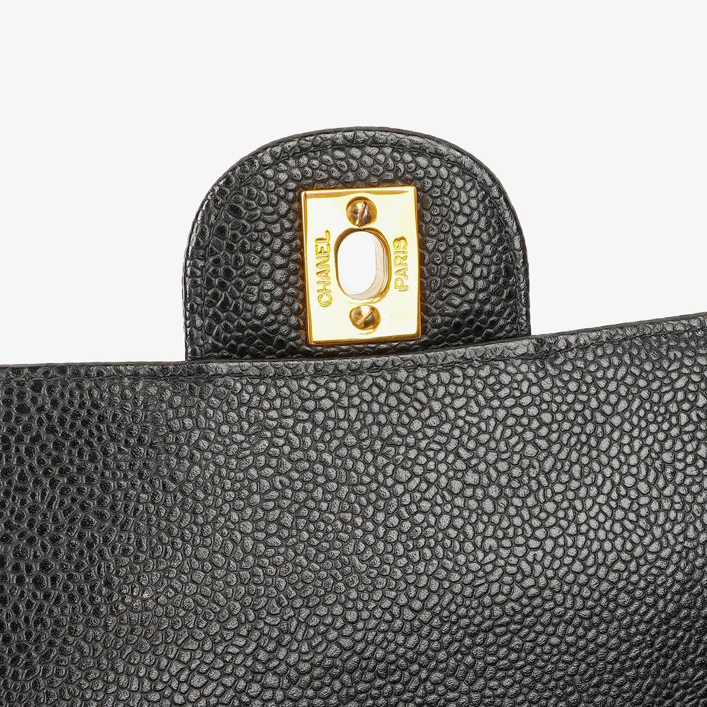 Chanel Maxi Jumbo Classic Single Flap Bag aus schwarzem gestepptem Lammleder mit 24K vergoldeter Hardware