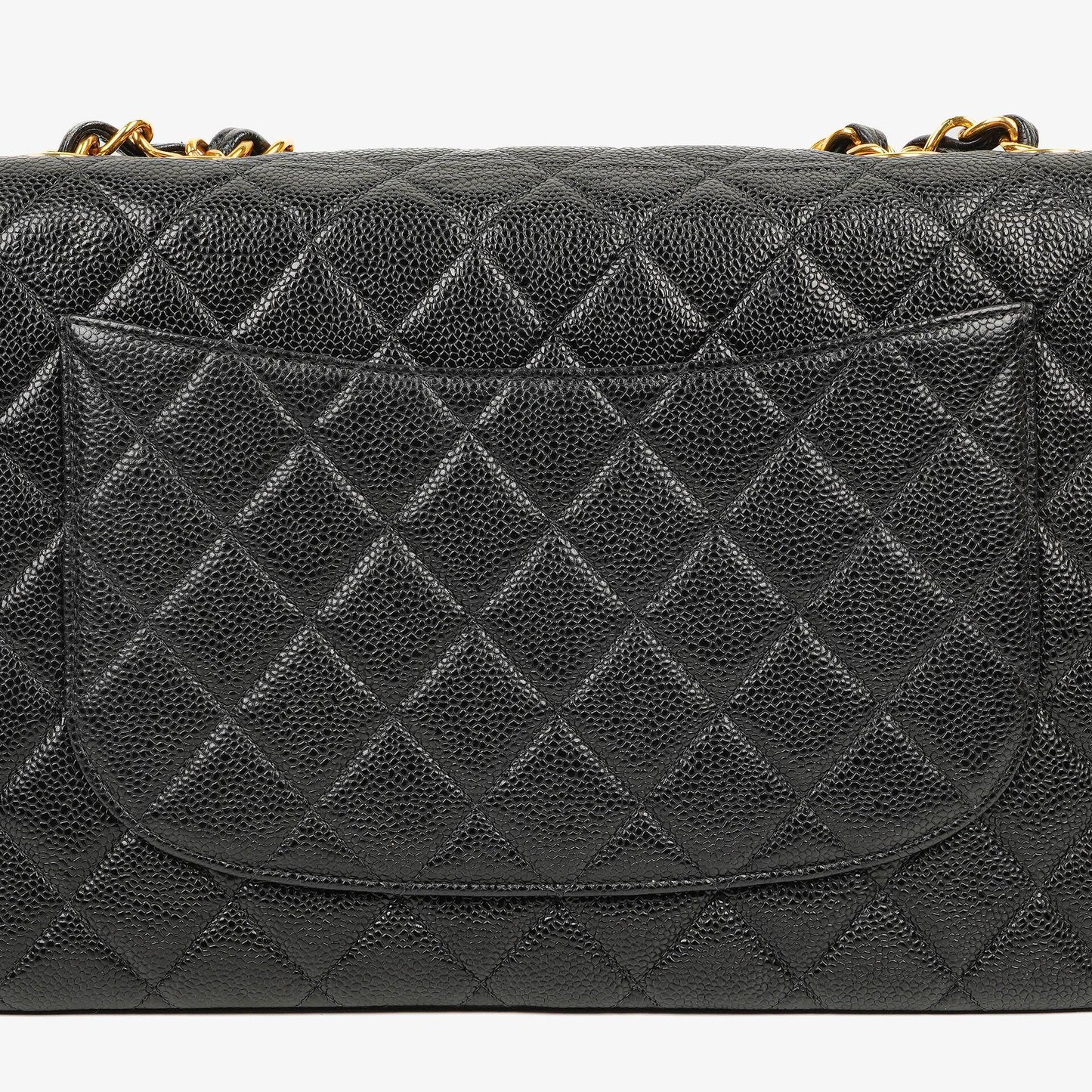 Chanel Maxi Jumbo Classic Single Flap Bag aus schwarzem gestepptem Lammleder mit 24K vergoldeter Hardware