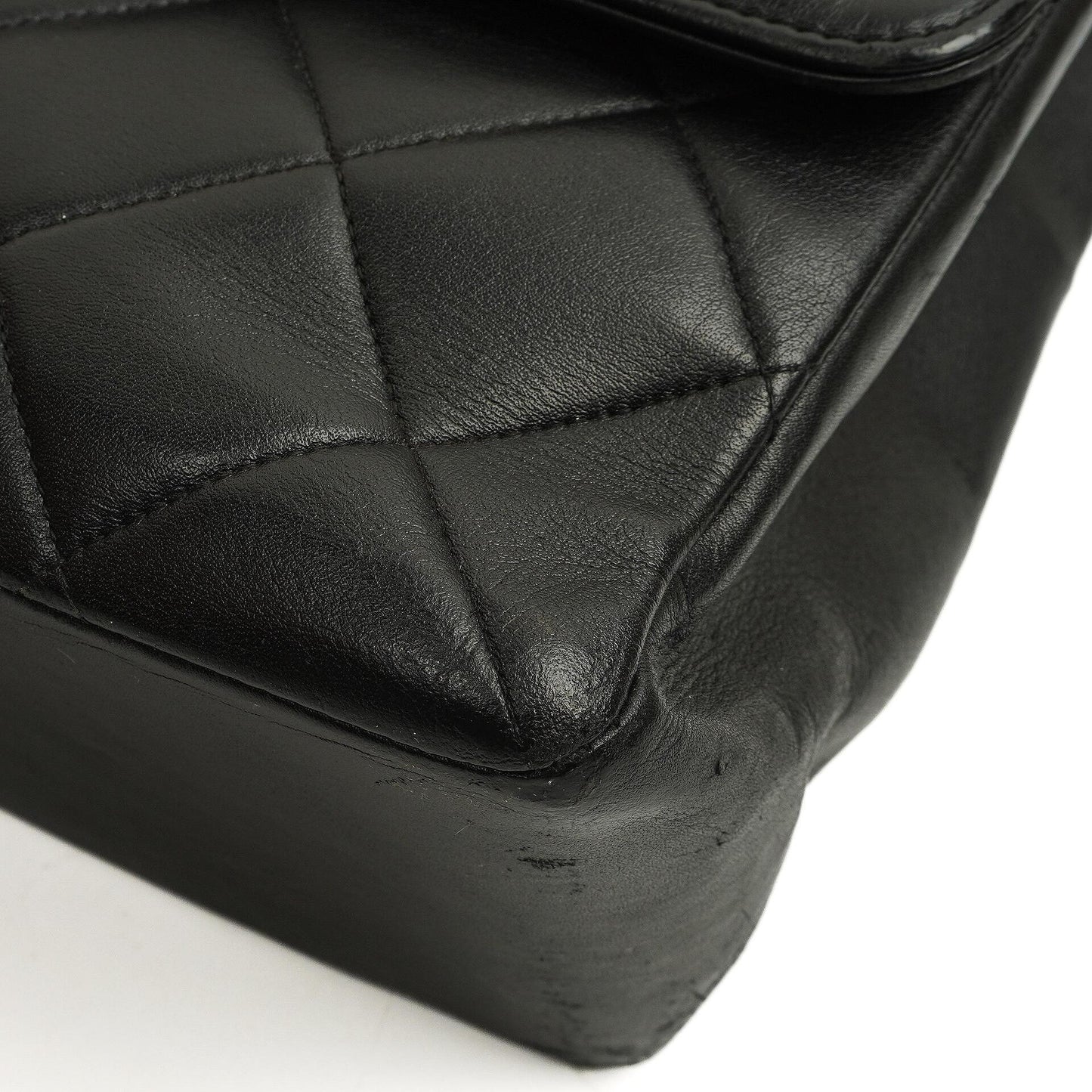 Chanel Classic Maxi Jumbo Single Flap Bag aus schwarzem gestepptem Lammleder mit 24K vergoldeten Beschlägen