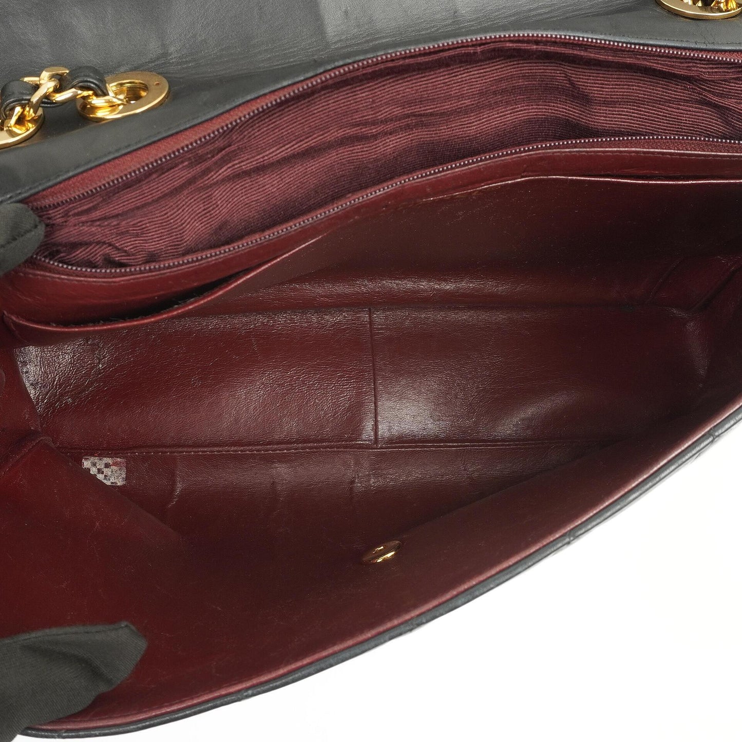 Chanel Classic Maxi Jumbo Single Flap Bag aus schwarzem gestepptem Lammleder mit 24K vergoldeten Beschlägen