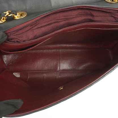 Chanel Classic Maxi Jumbo Single Flap Bag aus schwarzem gestepptem Lammleder mit 24K vergoldeten Beschlägen