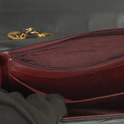 Chanel Classic Maxi Jumbo Single Flap Bag aus schwarzem gestepptem Lammleder mit 24K vergoldeten Beschlägen