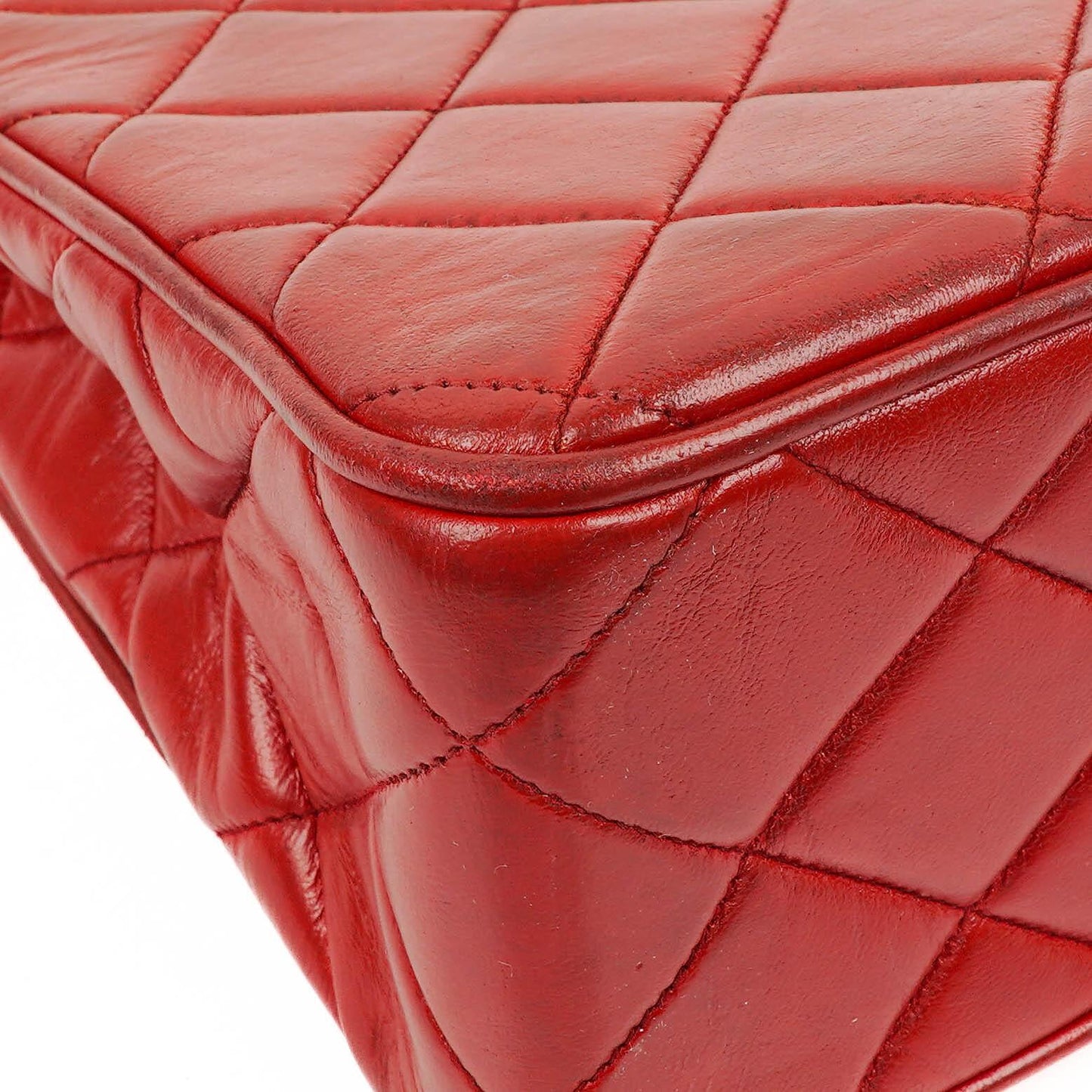 Chanel Maxi Logo Klappentasche in Rot Gestepptes Lammleder und 24k Vergoldeten Beschlägen