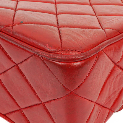 Chanel Maxi Logo Klappentasche in Rot Gestepptes Lammleder und 24k Vergoldeten Beschlägen