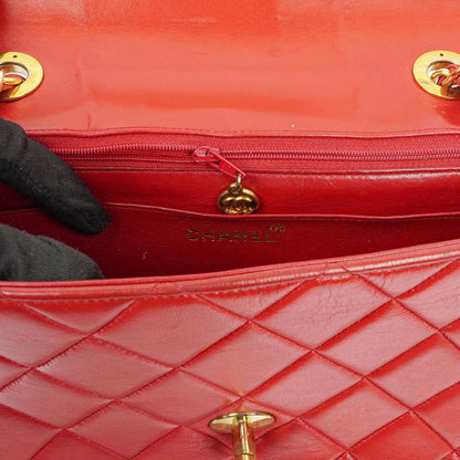 Chanel Maxi Logo Klappentasche in Rot Gestepptes Lammleder und 24k Vergoldeten Beschlägen