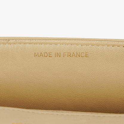 Chanel Maxi Logo Full Flap Tasche aus beigem gestepptem Leder mit 24K vergoldeten Beschlägen