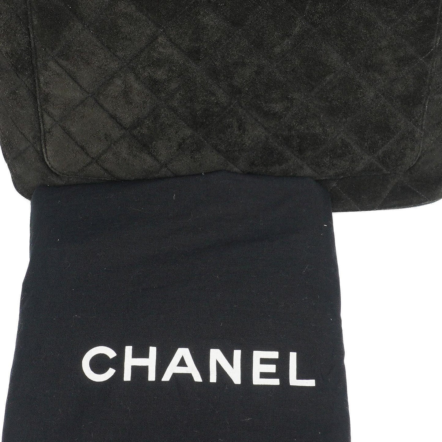 Chanel Medaillon Vintage Tote Tasche In Schwarz Gepolstertem Wildleder