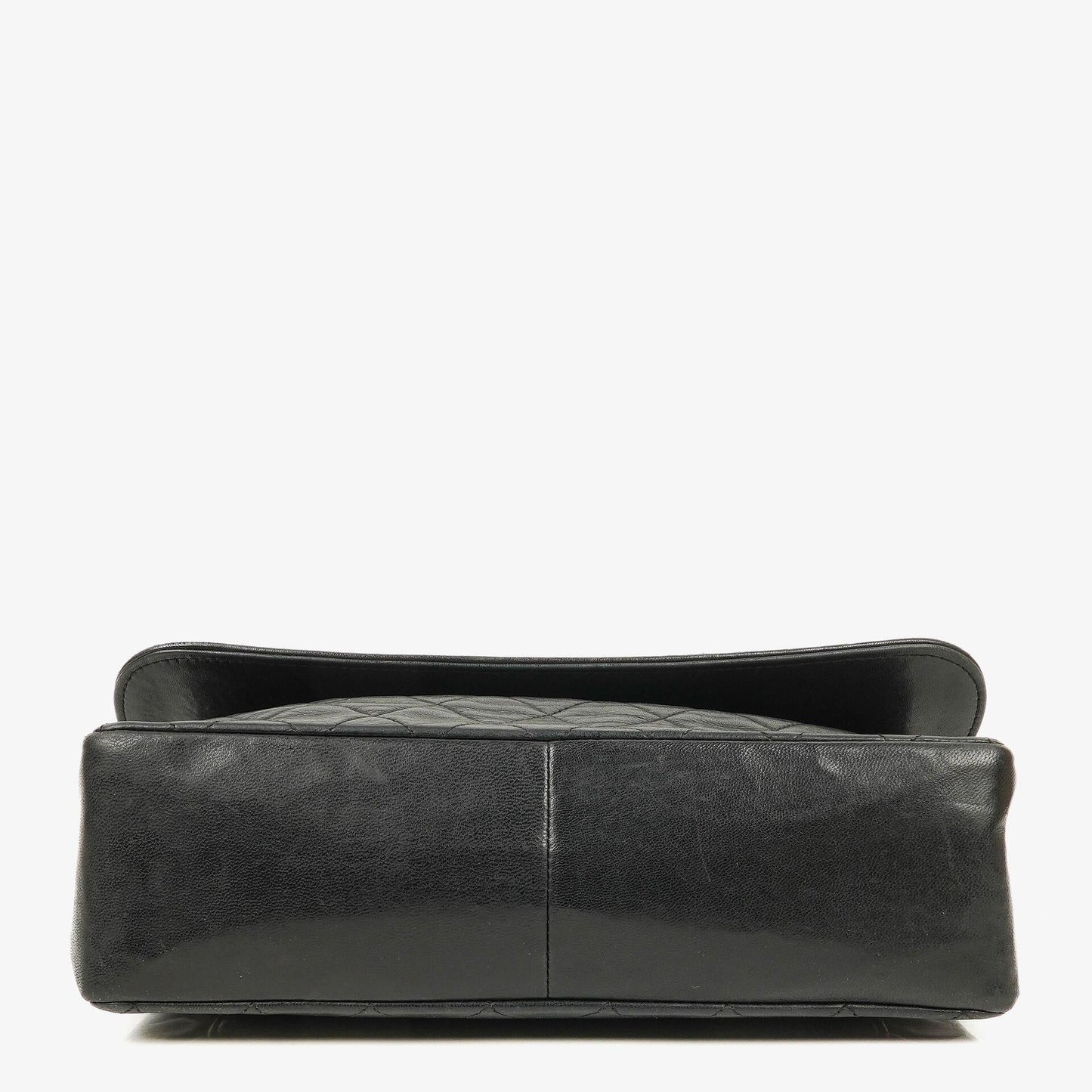 Chanel Medium Single Flap Tasche aus schwarzem gestepptem Lammleder mit 24K vergoldeten Beschlägen