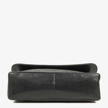 Chanel Medium Single Flap Tasche aus schwarzem gestepptem Lammleder mit 24K vergoldeten Beschlägen