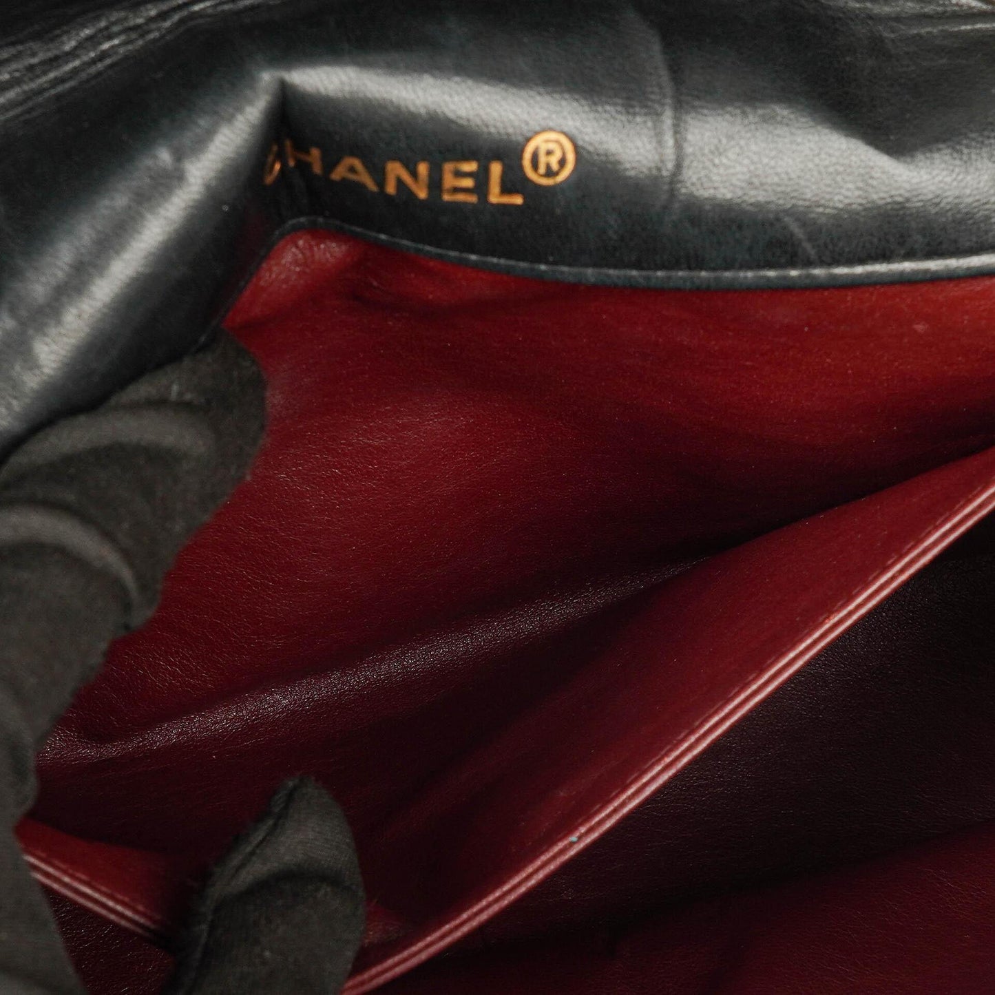 Chanel Medium Single Flap Tasche aus schwarzem gestepptem Lammleder mit 24K vergoldeten Beschlägen