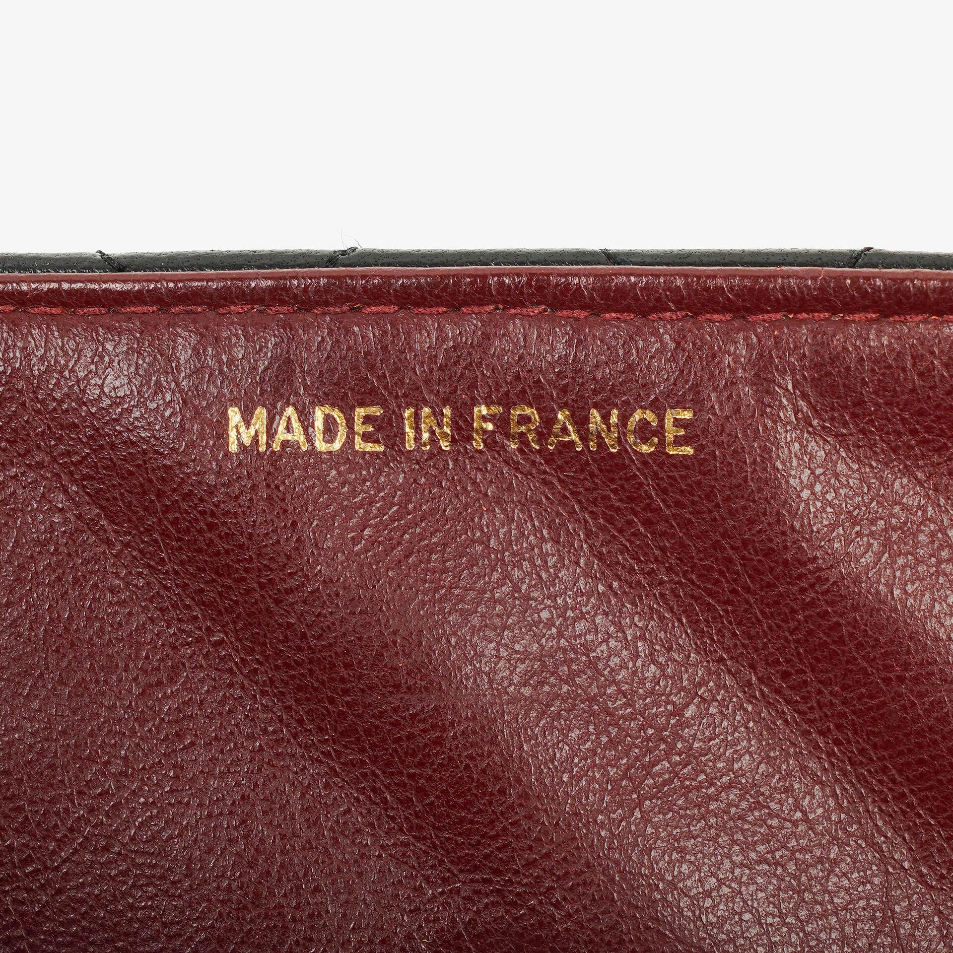 Chanel Medium Single Flap Tasche aus schwarzem gestepptem Lammleder mit 24K vergoldeten Beschlägen