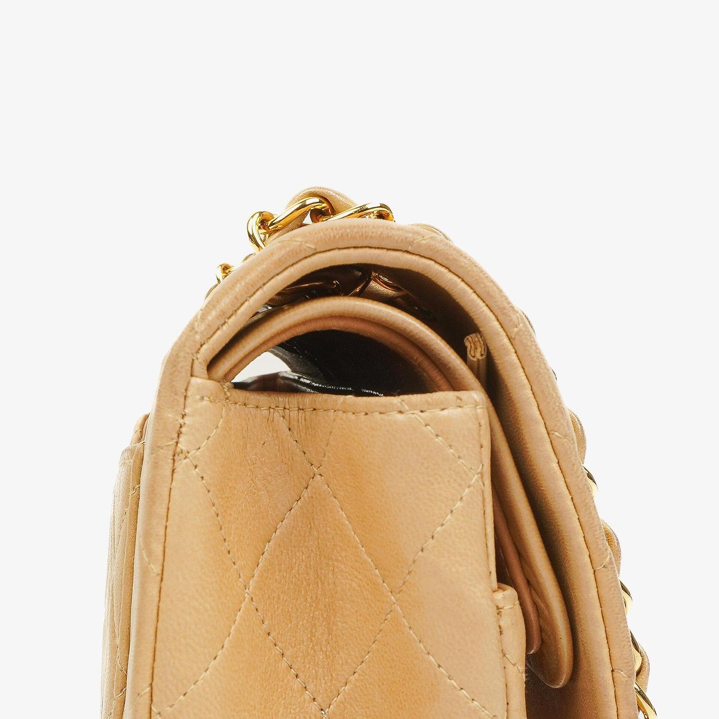 Chanel Medium Classic Beige gestepptes Leder Double Flap Tasche mit 24K goldfarbener Hardware