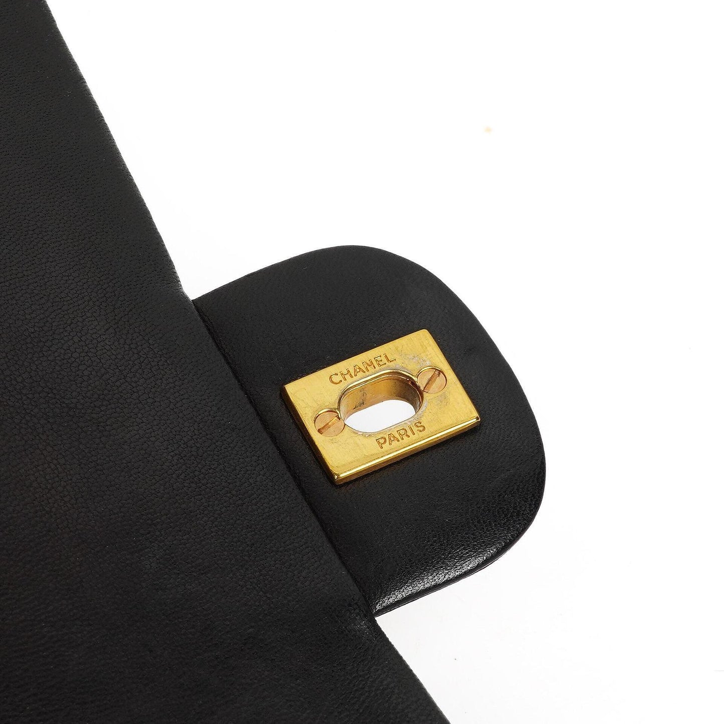 Chanel Classic Medium schwarze gesteppte Doppelklappentasche aus Lammleder mit 24K-vergoldeter Hardware