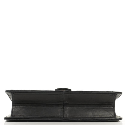 Chanel Medium Classic Single Flap Bag, Schwarzes gestepptes Lammleder, 24K Goldplattierte Hardware