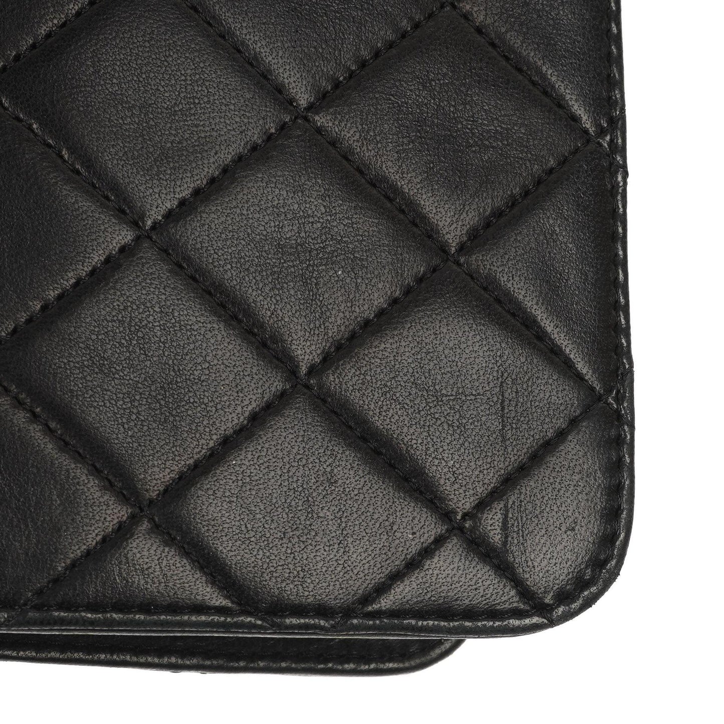 Chanel Medium Classic Single Flap Bag, Schwarzes gestepptes Lammleder, 24K Goldplattierte Hardware