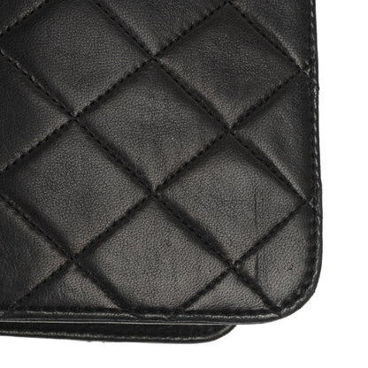 Chanel Medium Classic Single Flap Bag, Schwarzes gestepptes Lammleder, 24K Goldplattierte Hardware