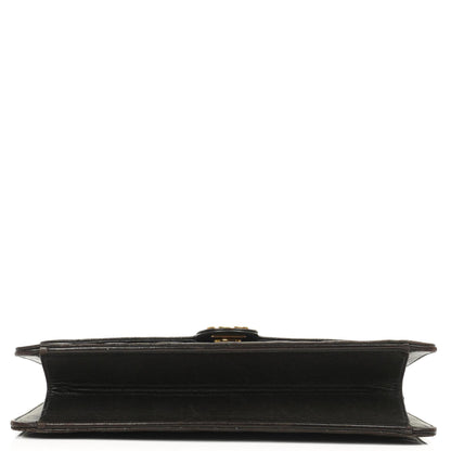 Chanel Mittlere Classic Schwarze gesteppte Lammleder Single Flap Tasche mit 24K vergoldeten Beschlägen