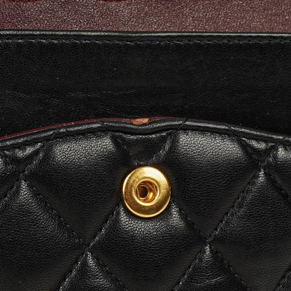 Chanel Mittelgroße Classic Double Flap Tasche aus gestepptem Lammleder in Schwarz mit 24K-vergoldeten Beschlägen