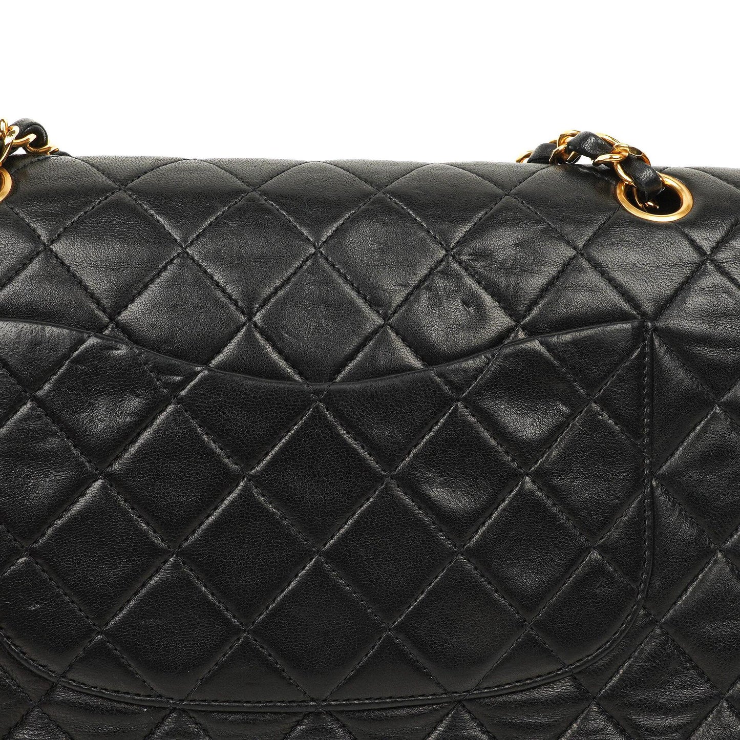 Chanel Medium Classic Double Flap Tasche aus Lammleder mit 24K vergoldeter Hardware