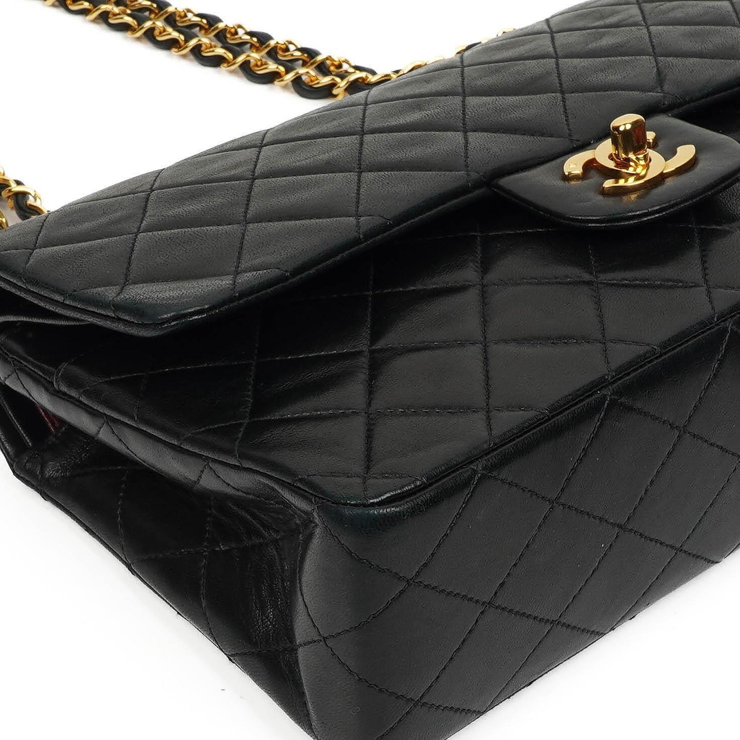 Chanel Medium Classic Double Flap Tasche aus Lammleder mit 24K vergoldeter Hardware