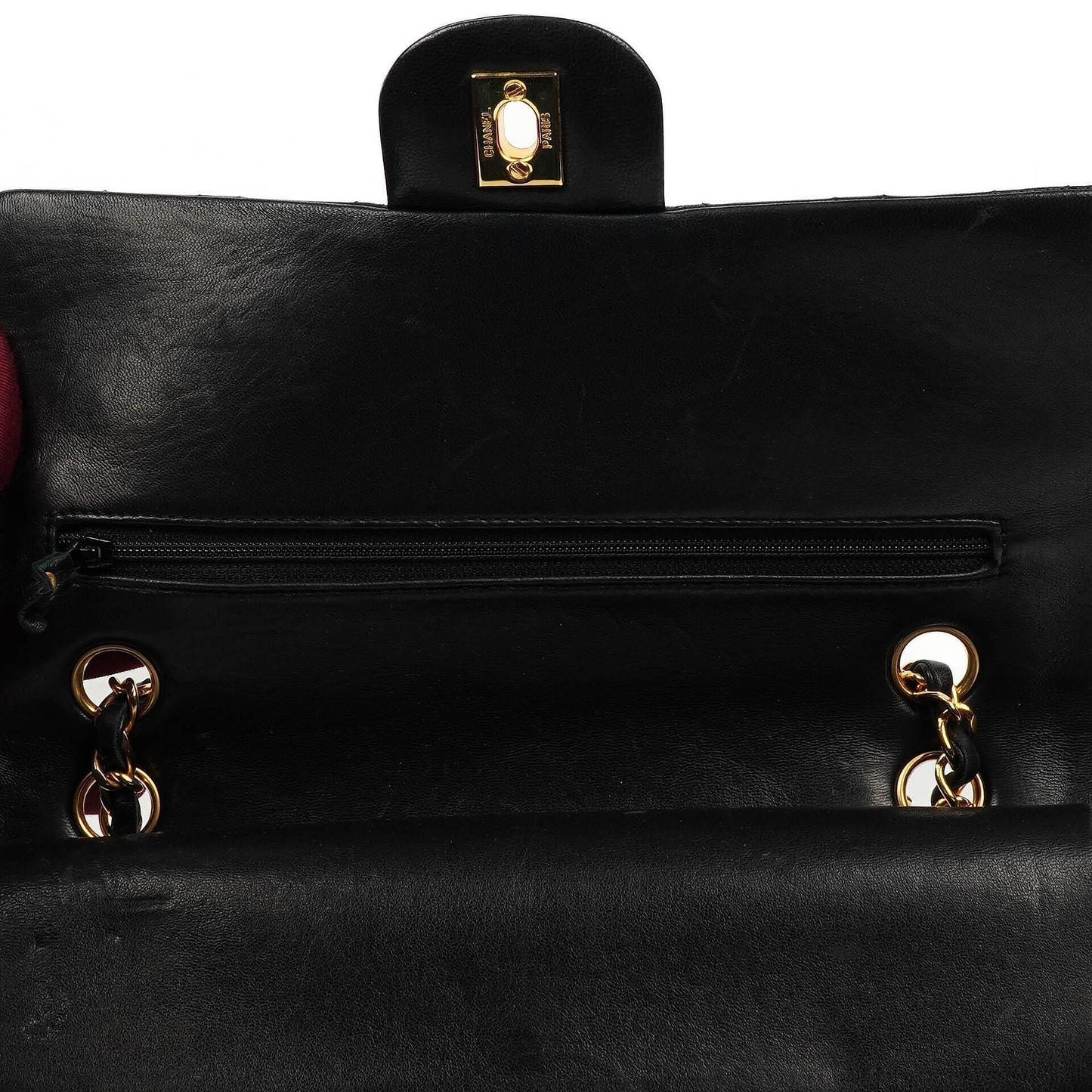 Chanel Medium Classic Double Flap Tasche aus Lammleder mit 24K vergoldeter Hardware