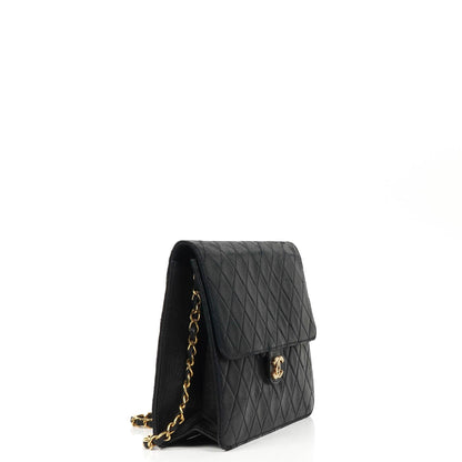 Chanel Medium Classic Single Flap Bag aus marineblauem gestepptem Lammleder mit 24K goldplattierten Beschlägen