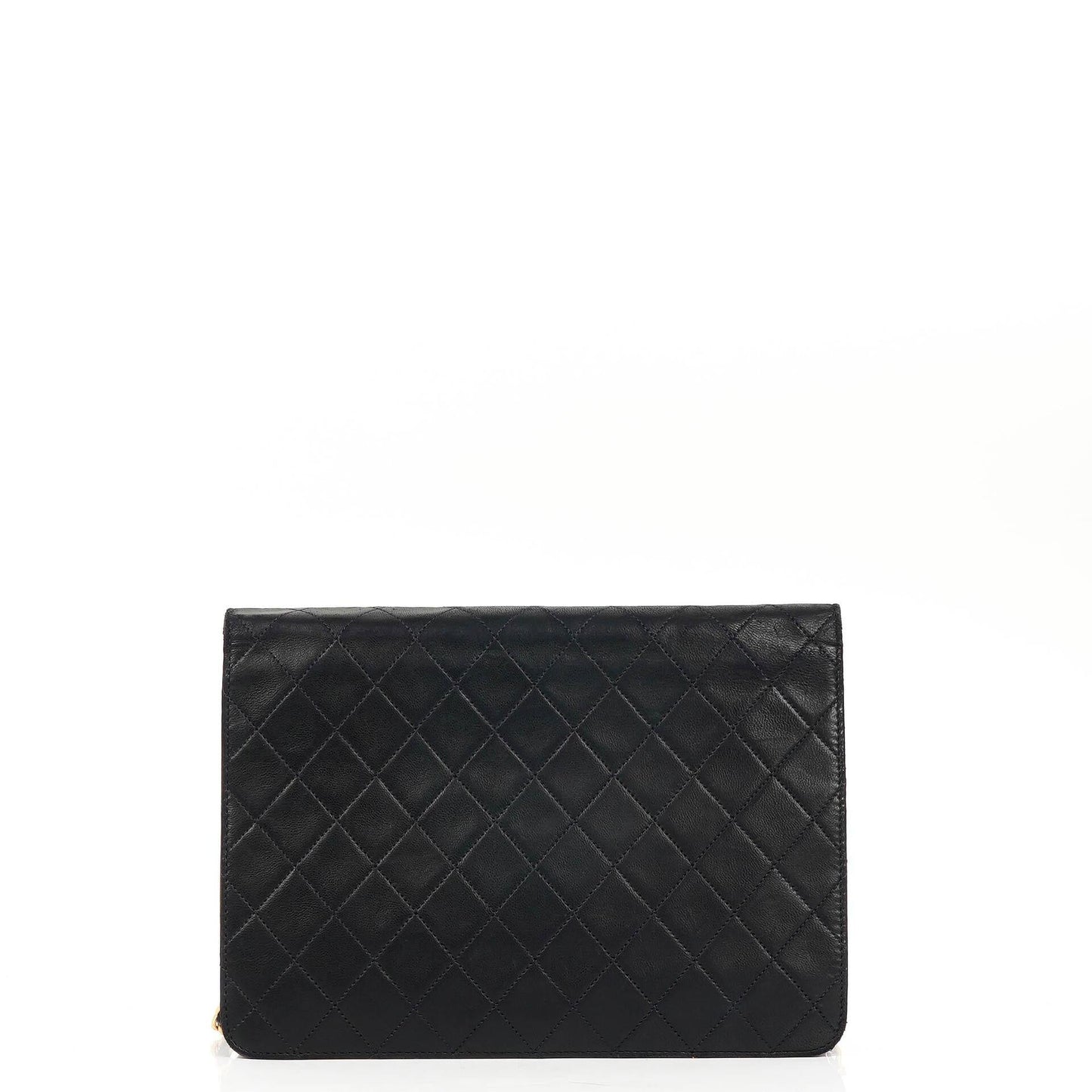 Chanel Medium Classic Single Flap Bag aus marineblauem gestepptem Lammleder mit 24K goldplattierten Beschlägen