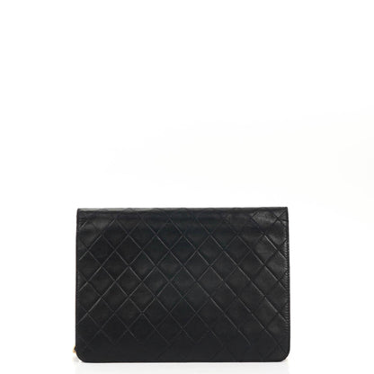 Chanel Medium Classic Single Flap Bag aus marineblauem gestepptem Lammleder mit 24K goldplattierten Beschlägen