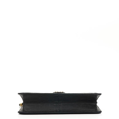 Chanel Medium Classic Single Flap Bag aus marineblauem gestepptem Lammleder mit 24K goldplattierten Beschlägen