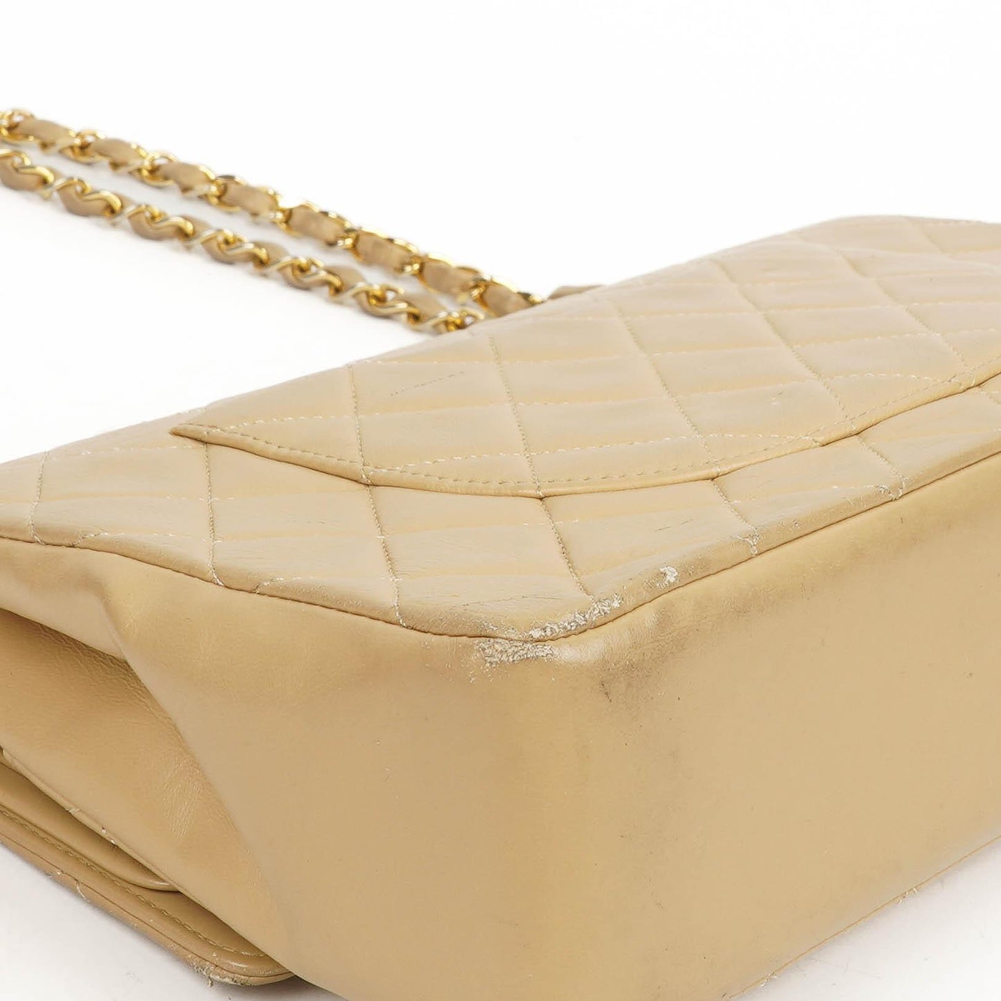 Chanel Mittlere klassische gesteppte Lammleder Doppelklappen-Tasche mit 24K goldplattierter Hardware