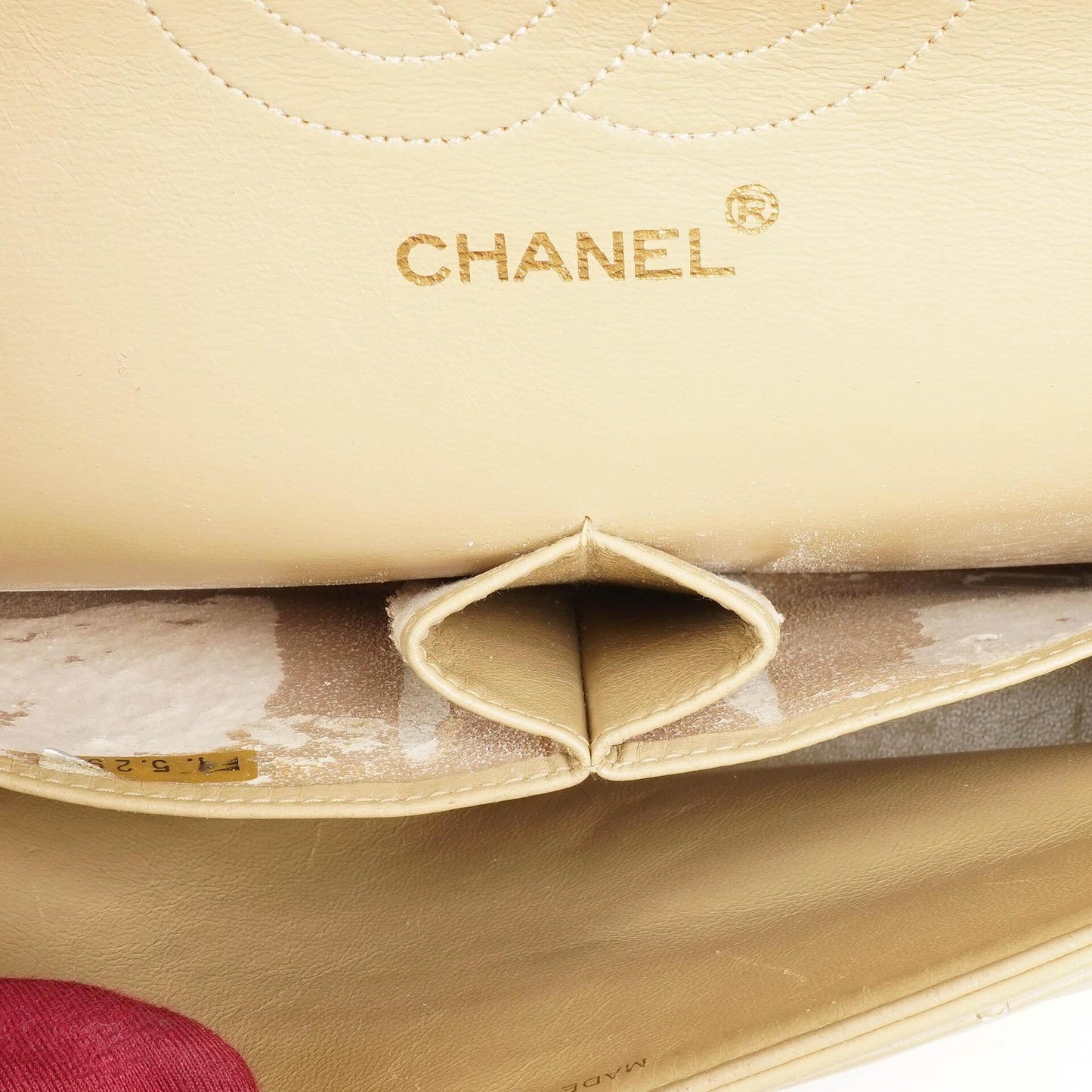 Chanel Mittlere klassische gesteppte Lammleder Doppelklappen-Tasche mit 24K goldplattierter Hardware