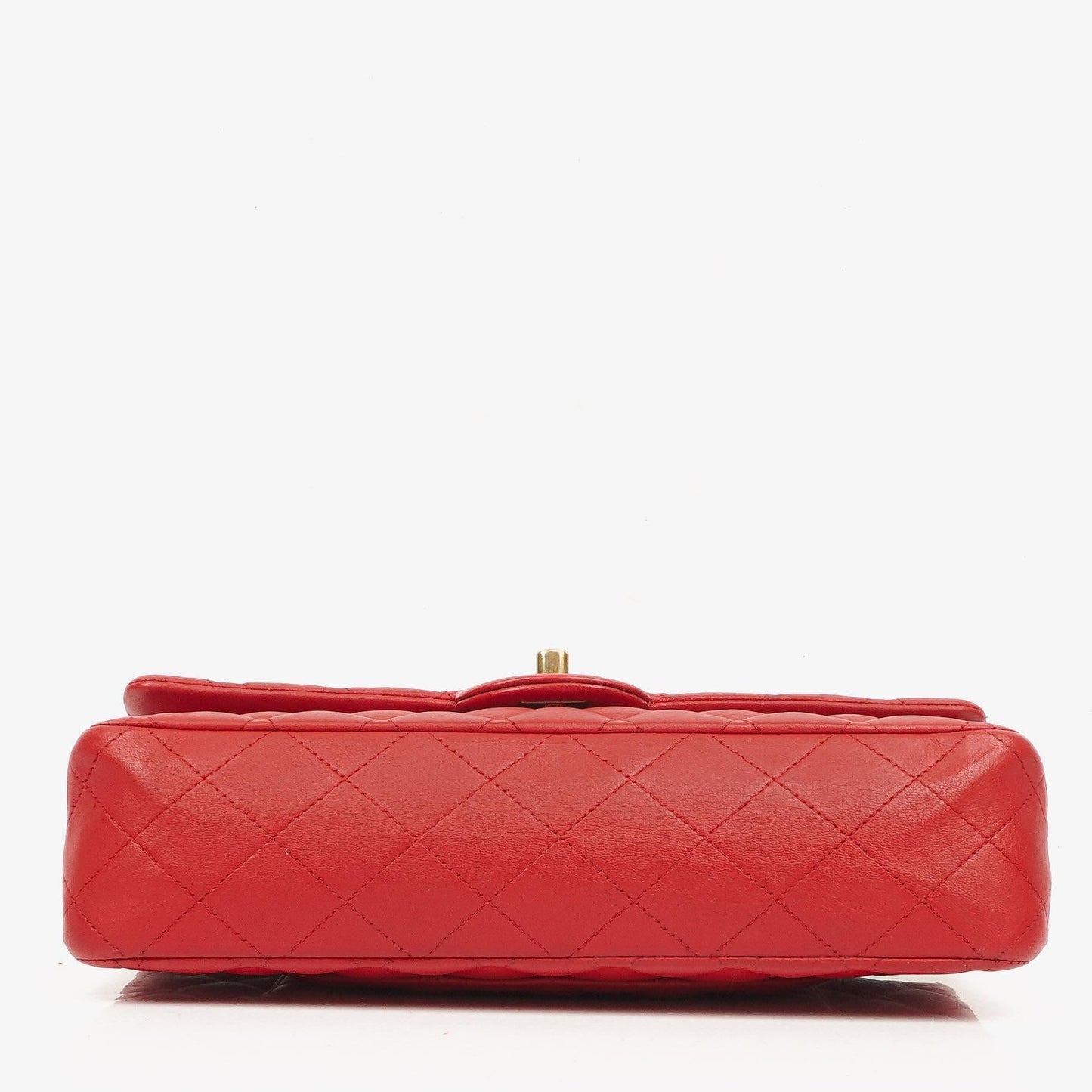 Chanel Medium Classic Rot Stepp-Leder Double Flap Tasche mit Goldfarbener Hardware