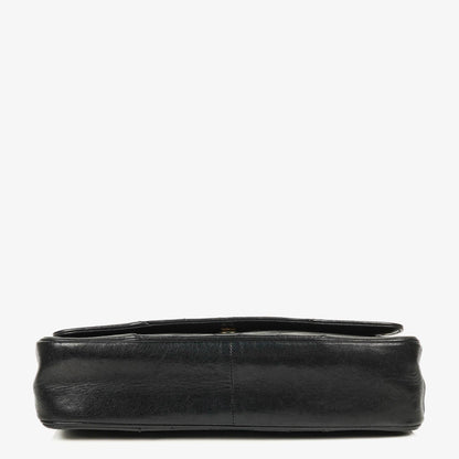 Chanel Medium Classic Single Flap Tasche aus schwarzem Chevron-gestepptem Lammleder mit 24K vergoldeten Beschlägen