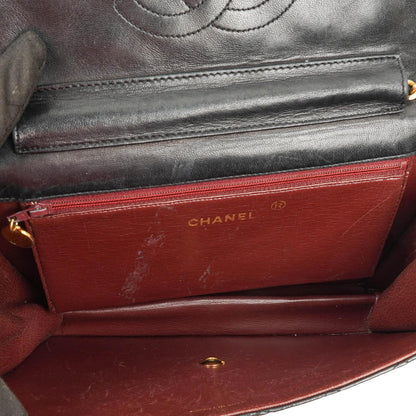 Chanel Medium Classic Einzelklappentasche Schwarz Gepolstertes Lammleder Mit 24K vergoldeter Hardware