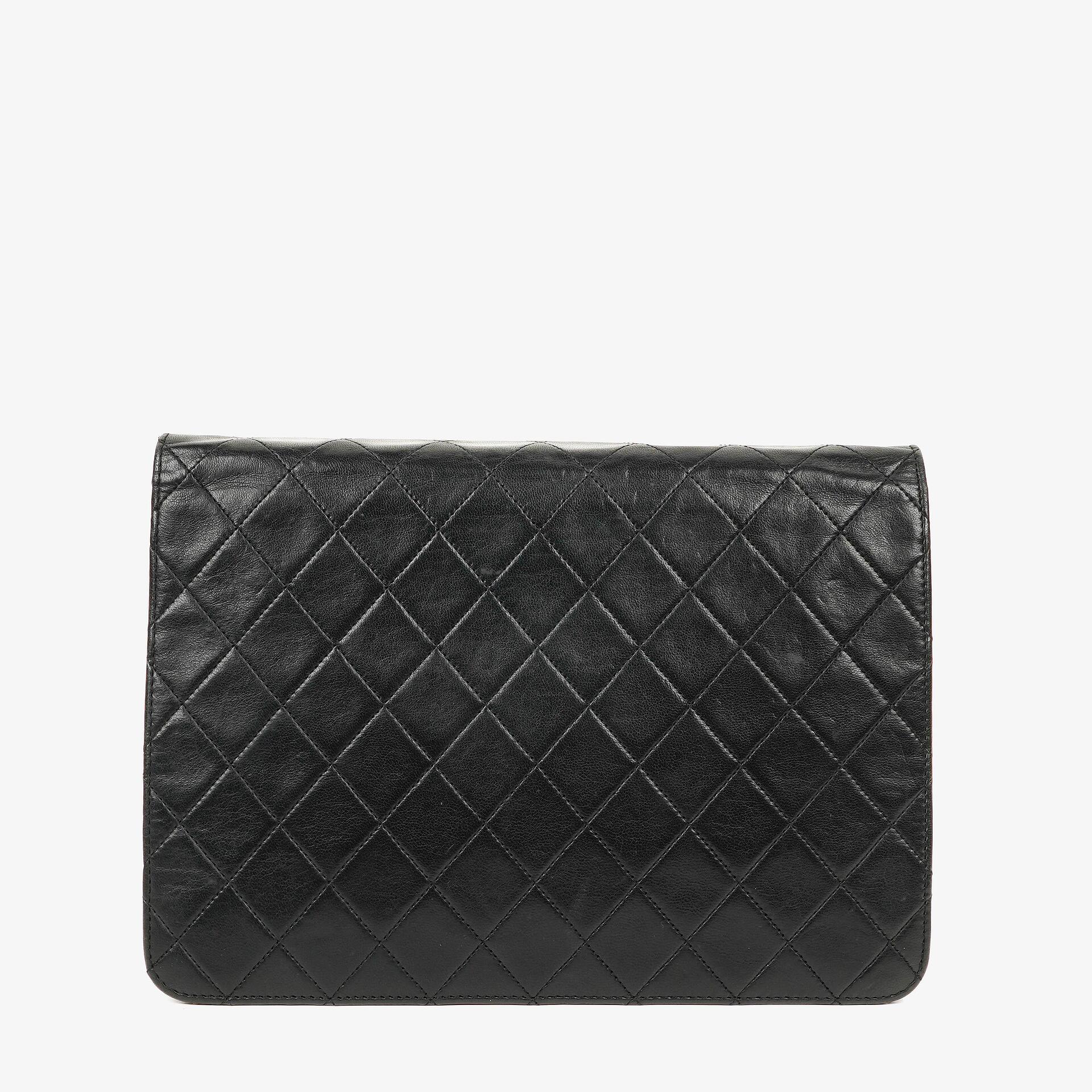 Chanel Medium Classic Single Flap Tasche aus schwarzem gestepptem Lammleder mit 24K vergoldeter Hardware