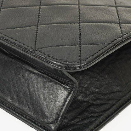 Chanel Medium Classic Single Flap Tasche aus schwarzem gestepptem Lammleder mit 24K vergoldeter Hardware