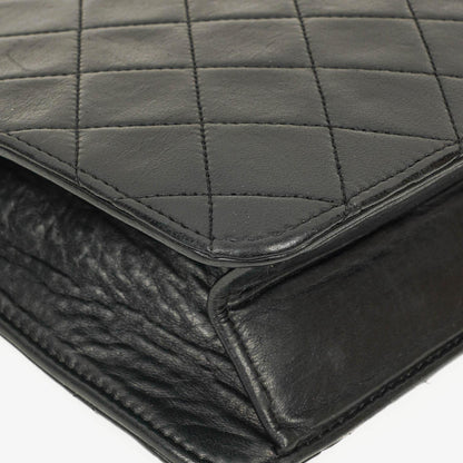 Chanel Medium Classic Single Flap Tasche aus schwarzem gestepptem Lammleder mit 24K vergoldeter Hardware