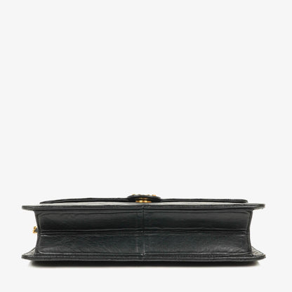 Chanel Medium Classic Single Flap Tasche aus schwarzem gestepptem Lammleder mit 24K vergoldeter Hardware