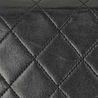 Chanel Medium Classic Single Flap Tasche aus schwarzem gestepptem Lammleder mit 24K vergoldeter Hardware