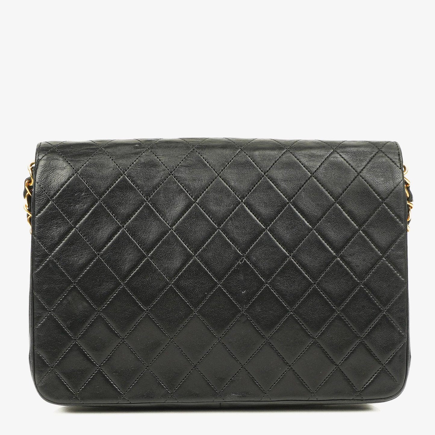 Chanel Medium Classic Single Flap Tasche aus schwarzem gestepptem Lammleder mit 24K vergoldeter Hardware