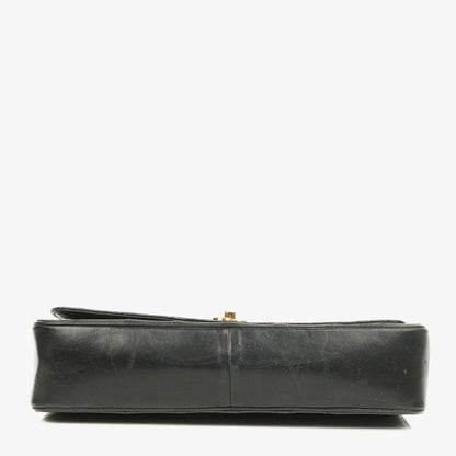 Chanel Medium Classic Single Flap Tasche aus schwarzem gestepptem Lammleder mit 24K vergoldeter Hardware