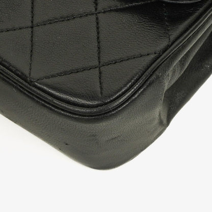 Chanel Medium Classic Single Flap Tasche aus schwarzem gestepptem Lammleder mit 24K vergoldeter Hardware