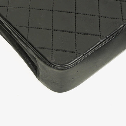 Chanel Medium Classic Single Flap Tasche aus schwarzem gestepptem Lammleder mit 24K vergoldeter Hardware