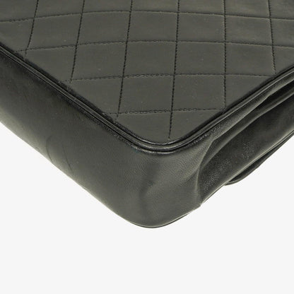 Chanel Medium Classic Single Flap Tasche aus schwarzem gestepptem Lammleder mit 24K vergoldeter Hardware