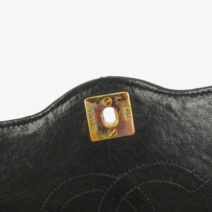 Chanel Medium Classic Single Flap Tasche aus schwarzem gestepptem Lammleder mit 24K vergoldeter Hardware