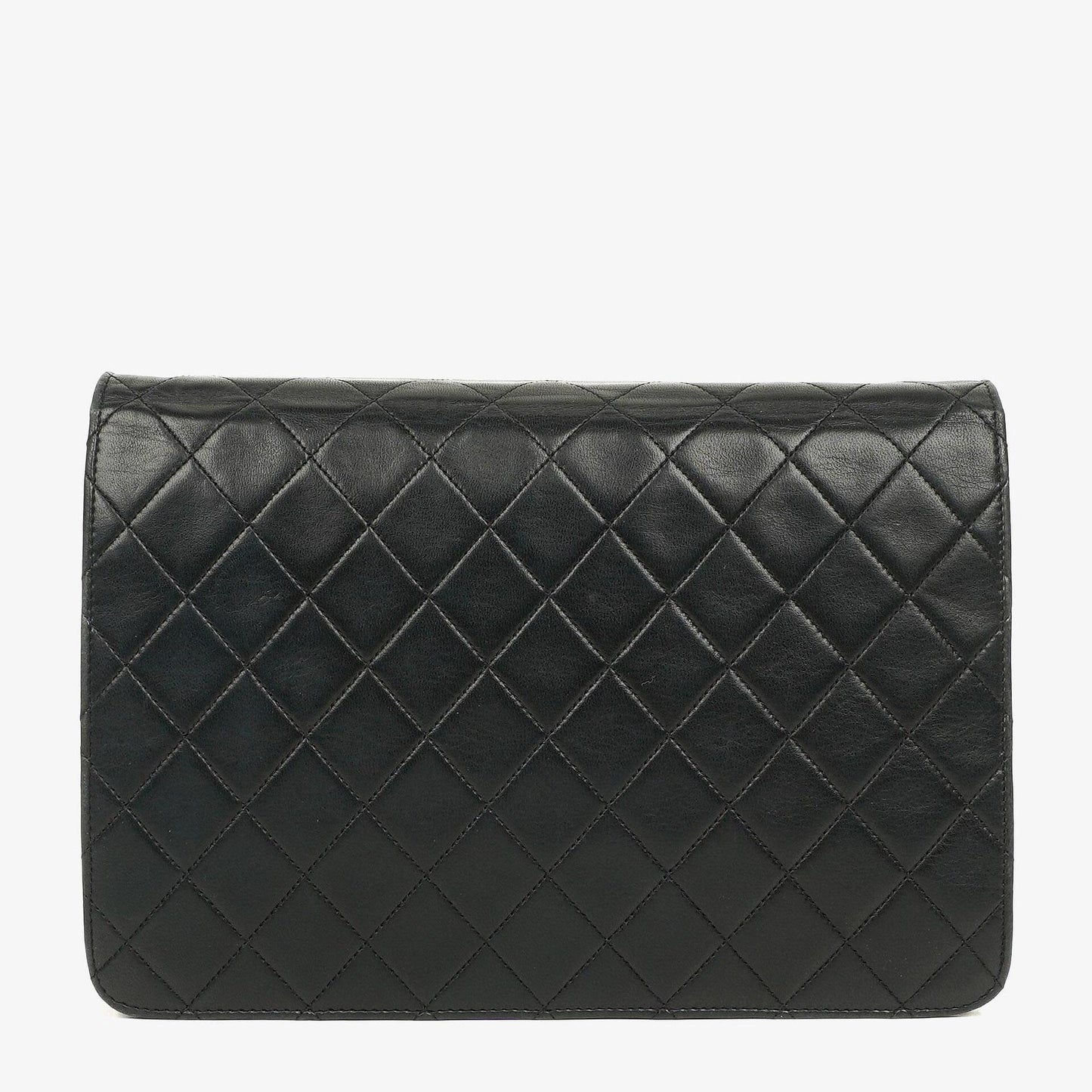 Chanel Medium Classic Single Flap Tasche aus schwarzem gestepptem Lammleder mit 24K vergoldeter Hardware