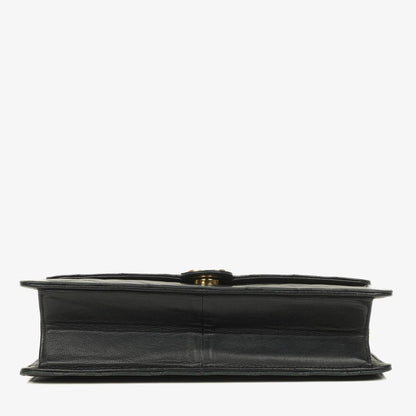 Chanel Medium Classic Single Flap Tasche aus schwarzem gestepptem Lammleder mit 24K vergoldeter Hardware