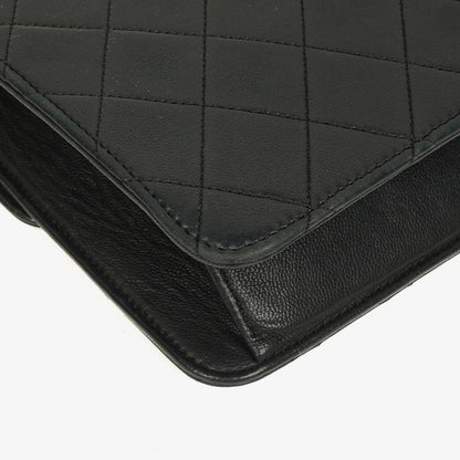 Chanel Medium Classic Single Flap Tasche aus schwarzem gestepptem Lammleder mit 24K vergoldeter Hardware