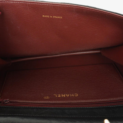 Chanel Medium Classic Single Flap Tasche aus schwarzem gestepptem Lammleder mit 24K vergoldeter Hardware
