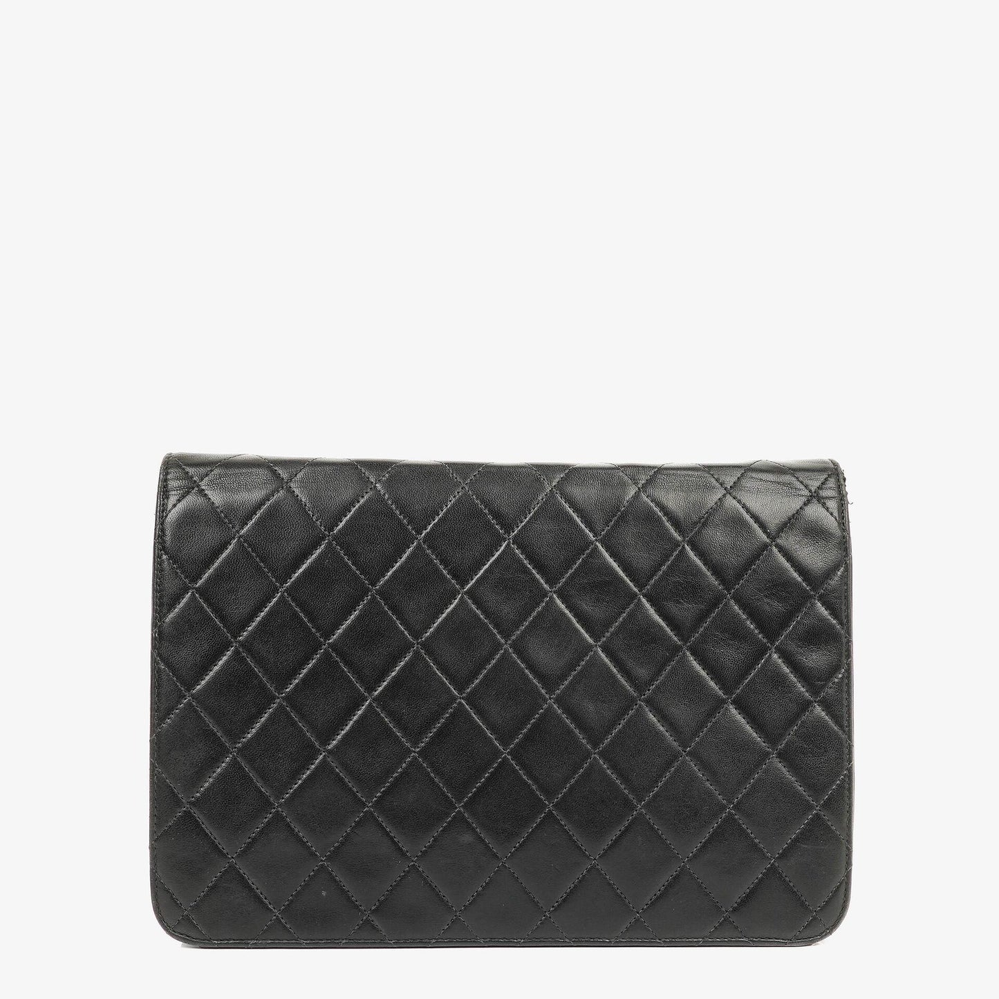 Chanel Medium Classic Einzelklappentasche Schwarz Gepolstertes Lammleder Mit 24K vergoldeter Hardware
